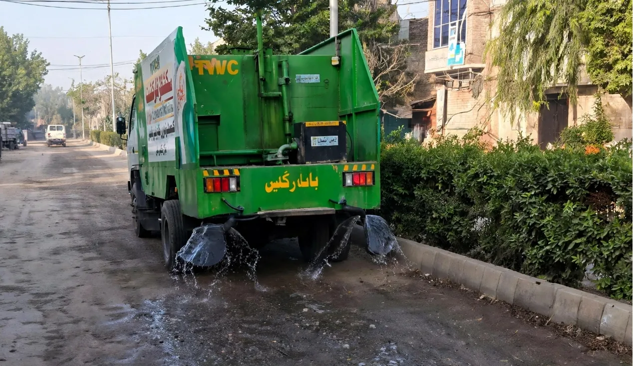 Water Sprinkling Continues in Jaranwala to Curb Air Pollution and Dust