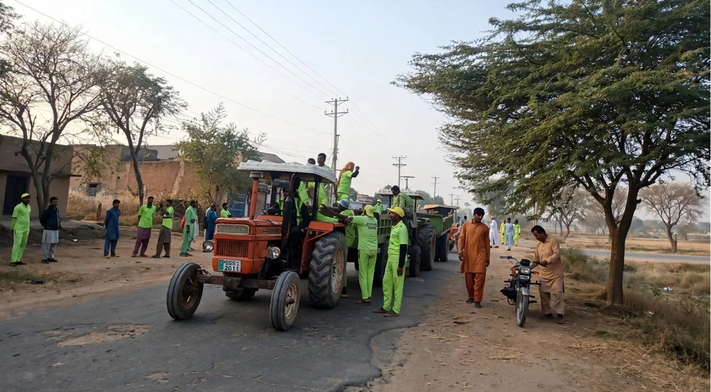 "Suthra Punjab" Sanitation Workers Protest Outside Meizan Company Office in Chak Jhumra Over Unpaid Salaries