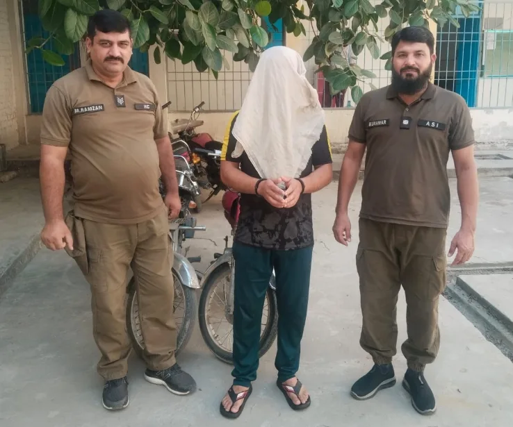 Motorcycle Thief Arrested, Two Stolen Bikes Recovered in Faisalabad