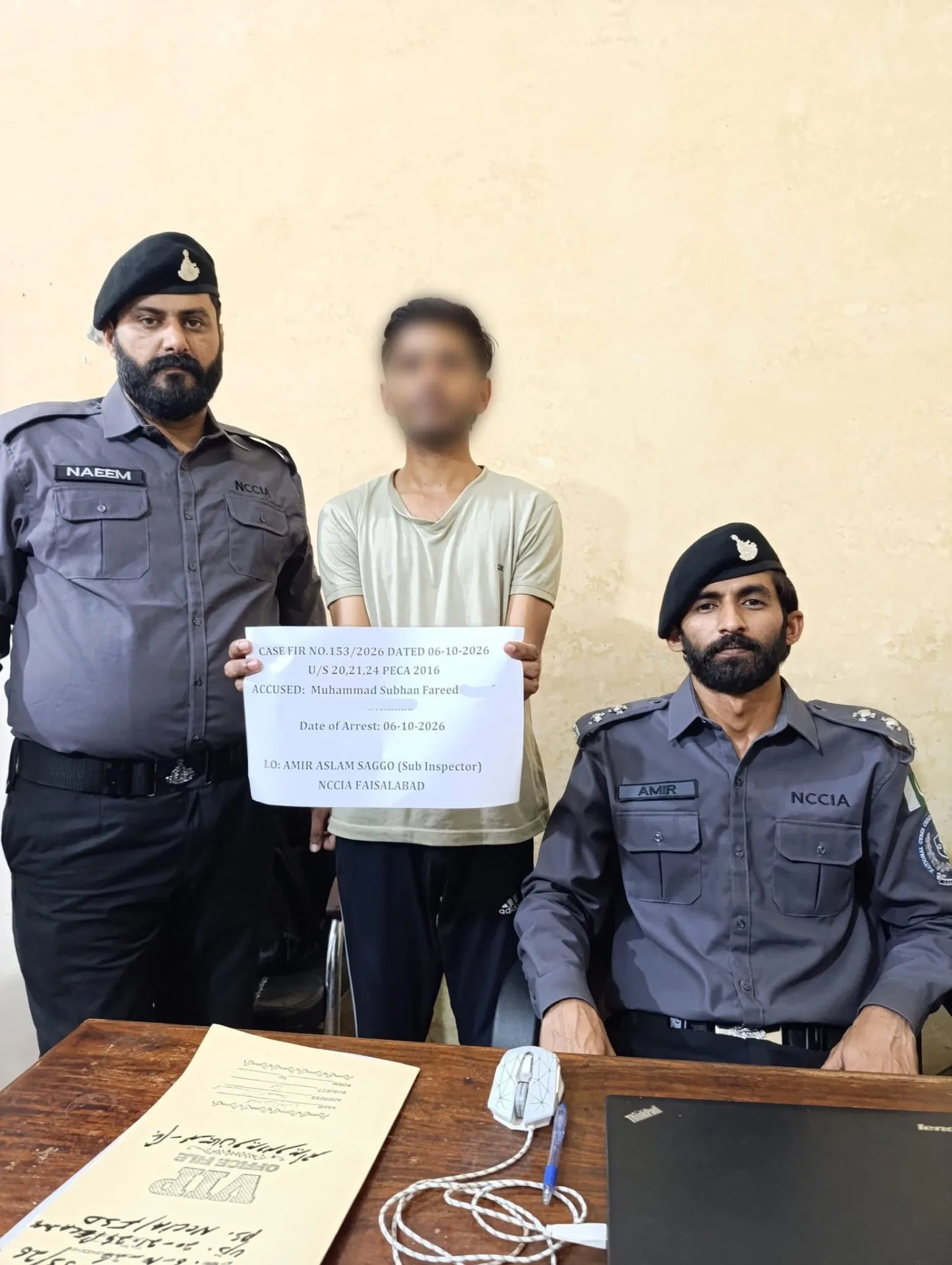 NCCIA Faisalabad Arrests Suspect for Harassing and Blackmailing Woman via WhatsApp