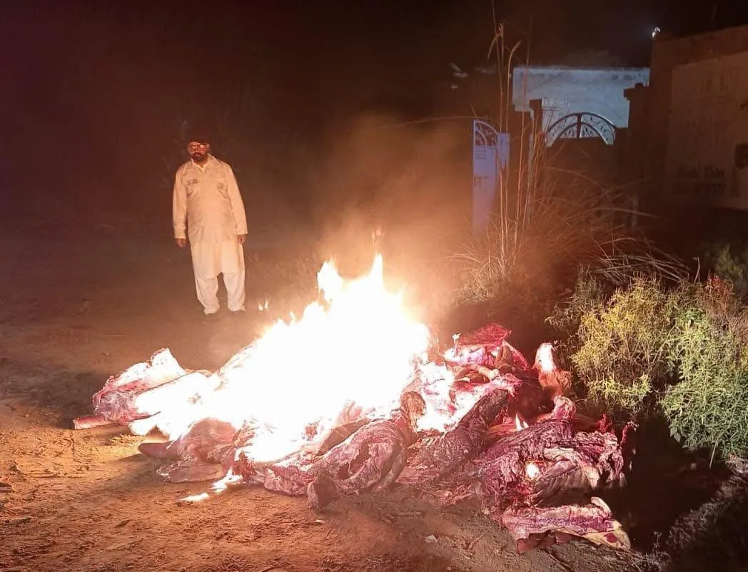 Raid on illegal abattoir: Authorities face scrutiny for creating air pollution by burning unwholesome meat instead of proper disposal